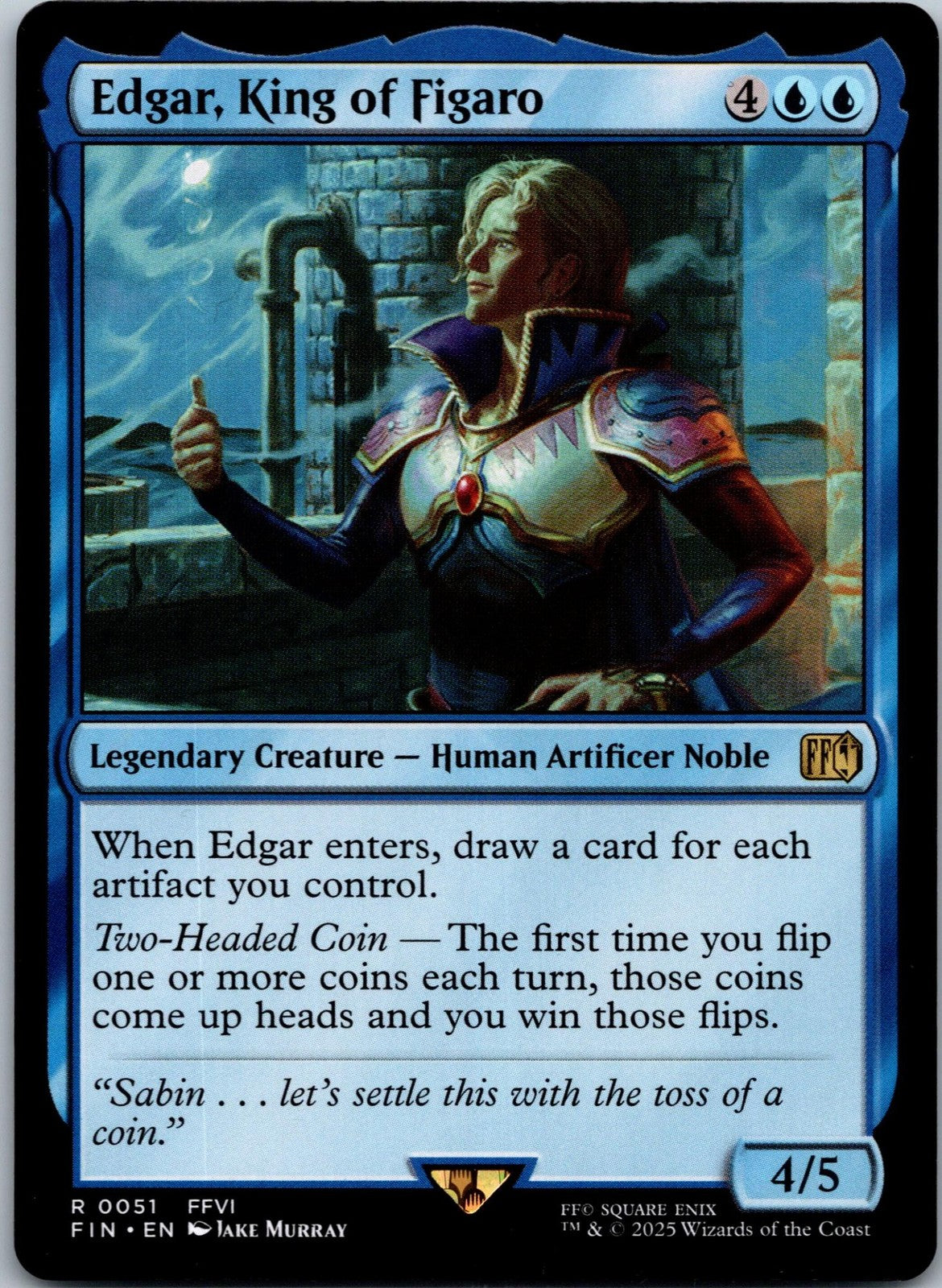 Edgar, King of Figaro 51 Rare FINAL FANTASY Magic: The Gathering Near Mint