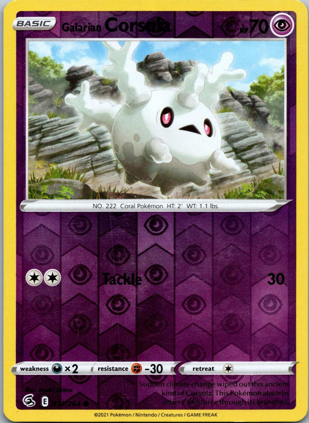 Galarian Corsola 117/264 Common Fusion Strike Pokemon Near Mint