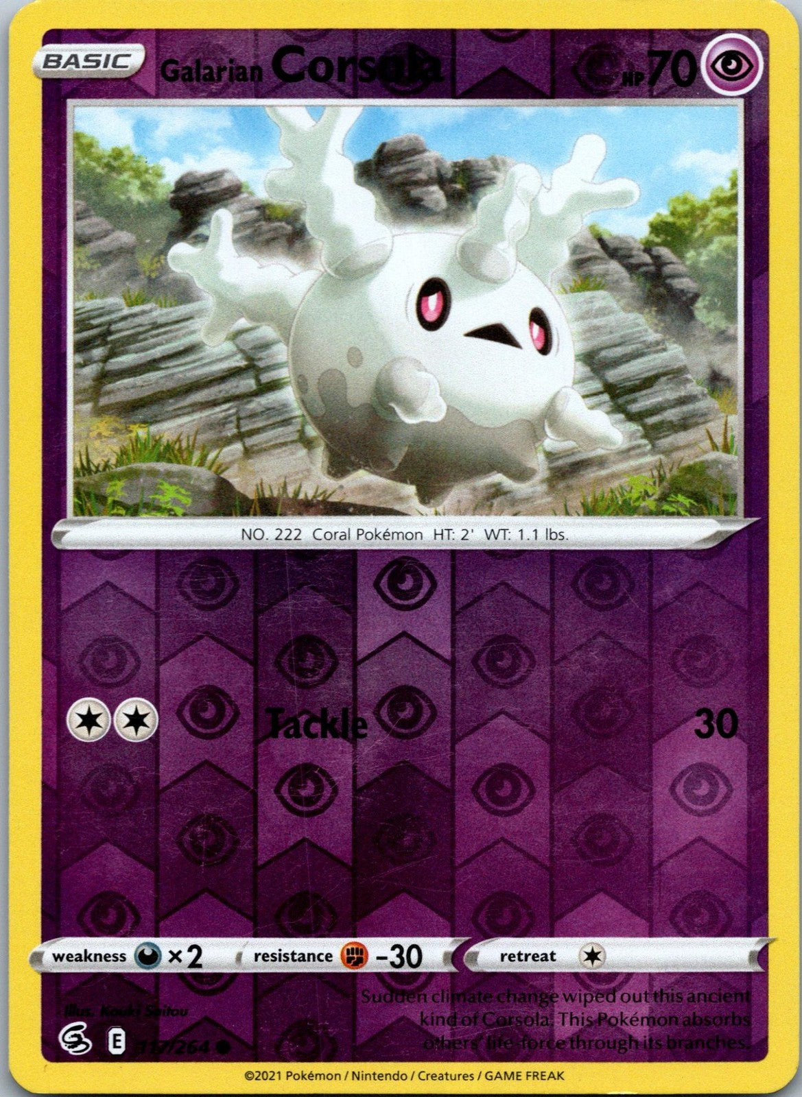 Galarian Corsola 117/264 Common Fusion Strike Pokemon Near Mint