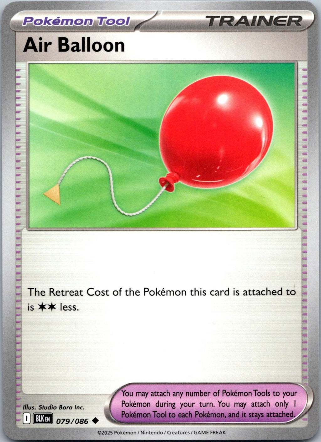 Air Balloon 079/086 Uncommon Black Bolt Pokemon Near Mint