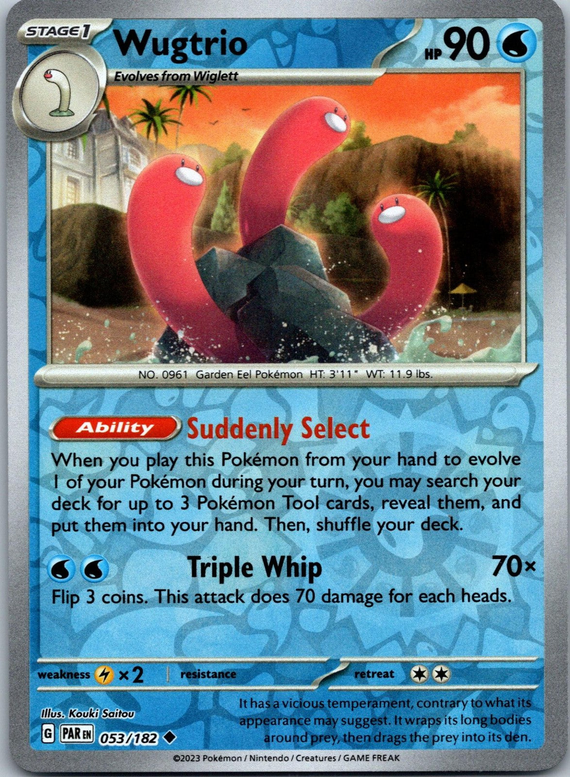 Wugtrio 053/182 Uncommon Paradox Rift Pokemon Near Mint