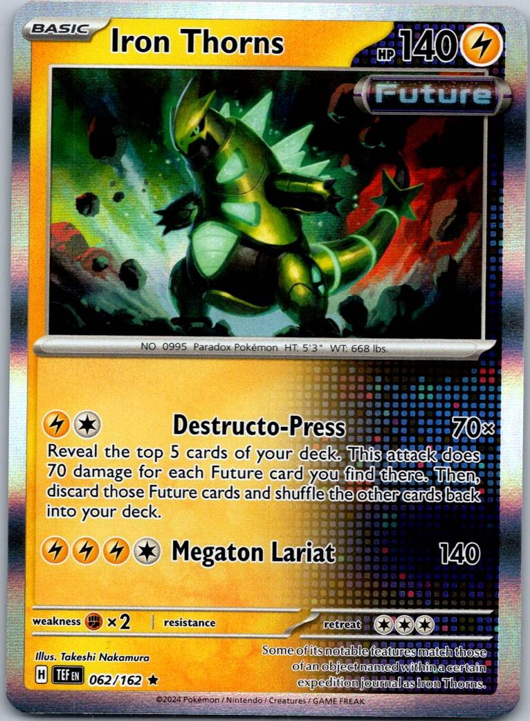 Iron Thorns 062/162 Rare Temporal Forces Pokemon Near Mint