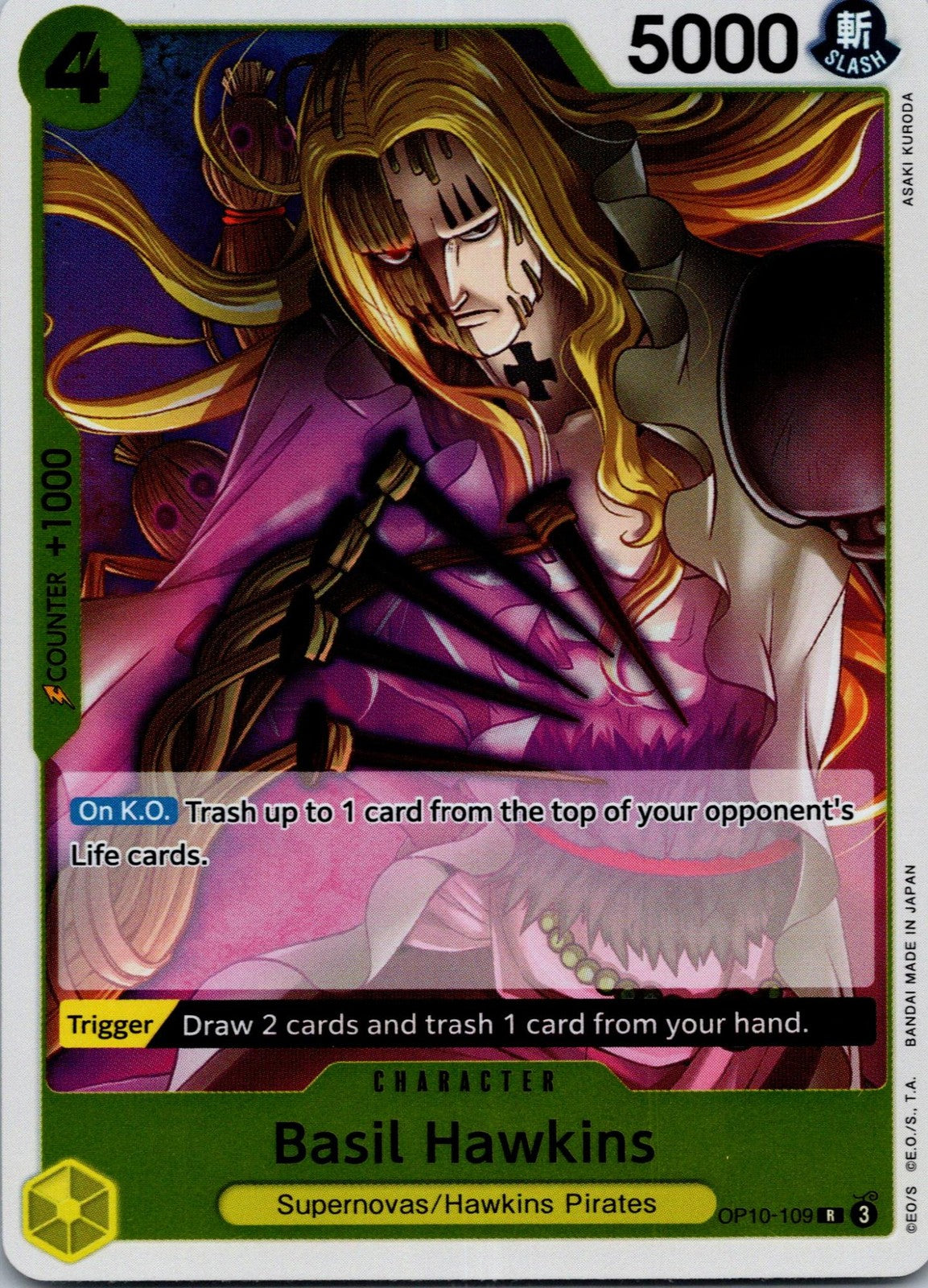 Basil Hawkins - OP10-109 Premium Booster -The Best- Vol. 2 One Piece NM