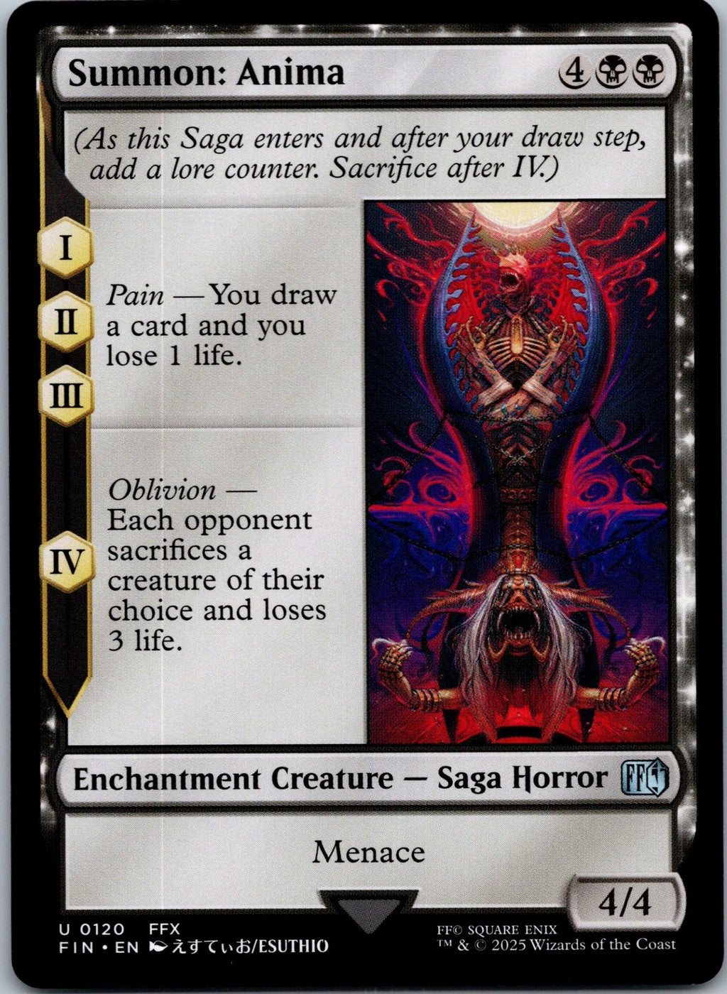 Summon: Anima 120 Uncommon FINAL FANTASY Magic: The Gathering Near Mint
