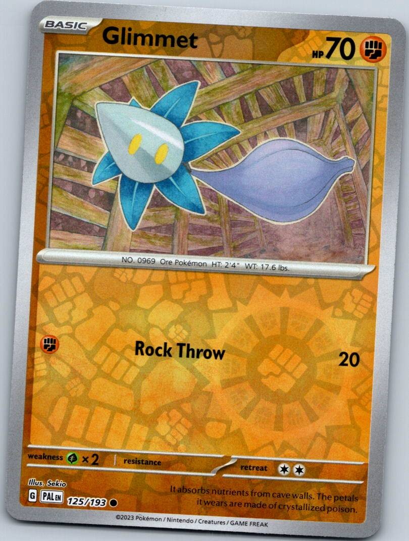 Glimmet 125/193 Common Paldea Evolved Pokemon Reverse Holo Near Mint