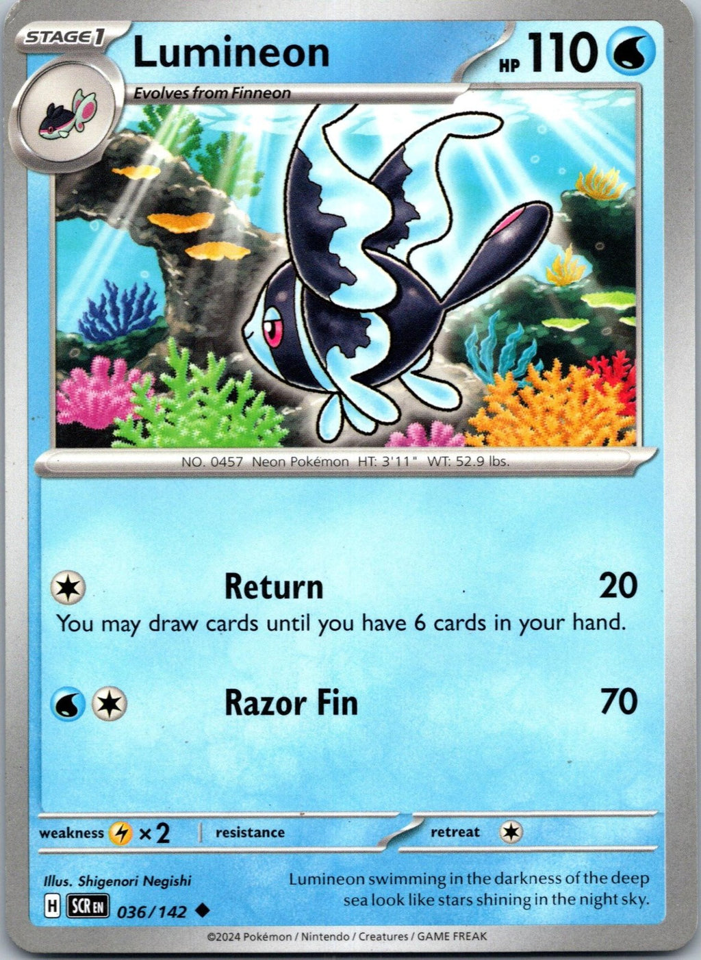 Lumineon 36/142 Uncommon Stellar Crown Pokemon Near Mint