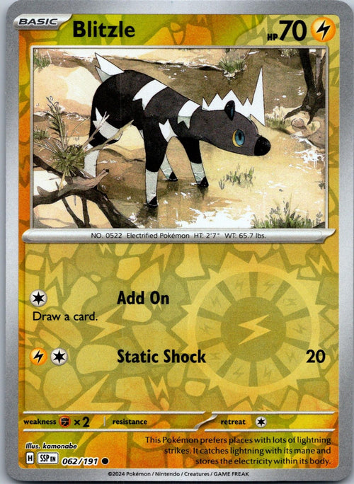 Blitzle 062/191 Common Surging Sparks Pokemon Near Mint