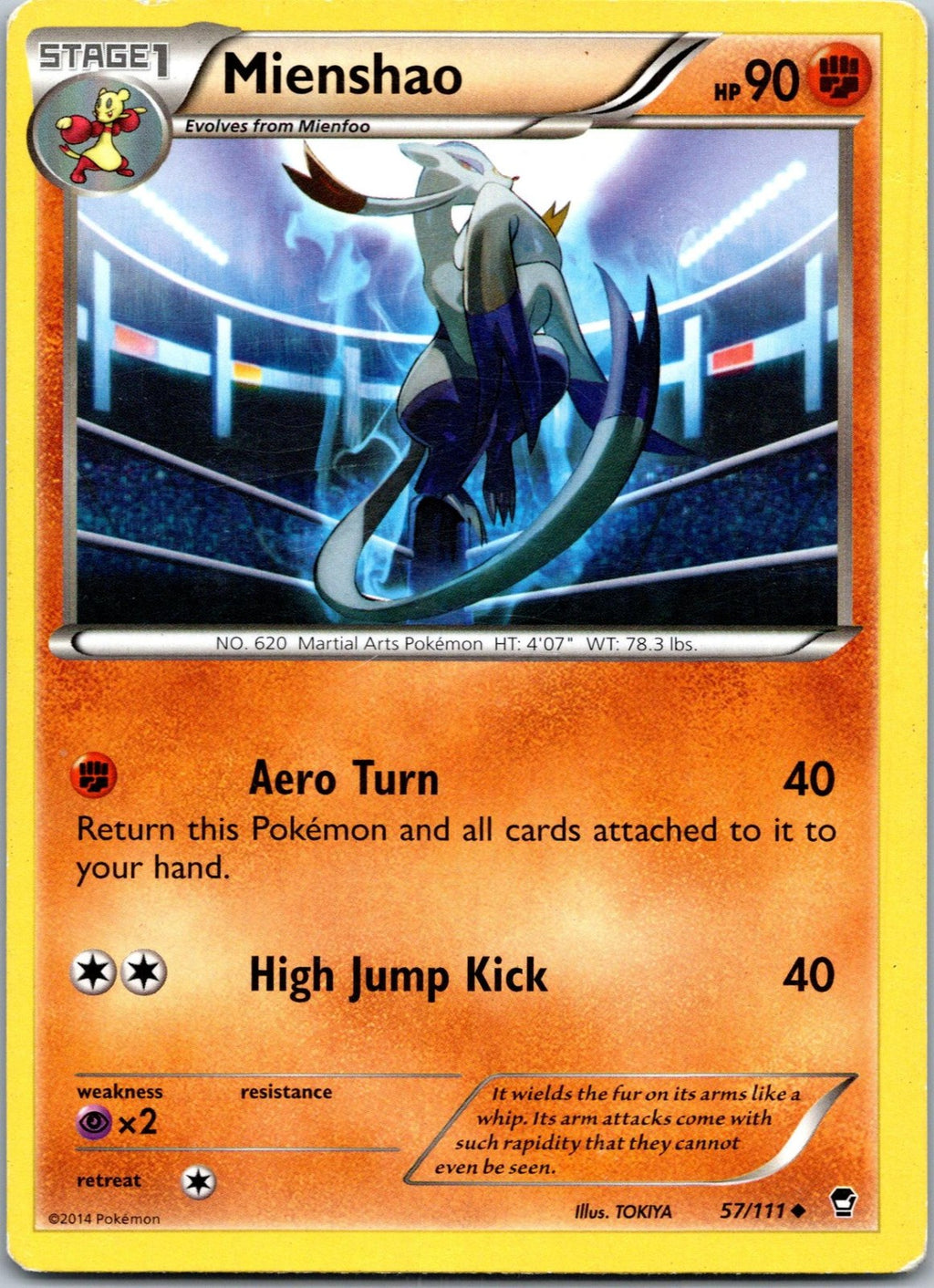 Mienshao 57/111 Uncommon Furious Fists Pokemon Near Mint