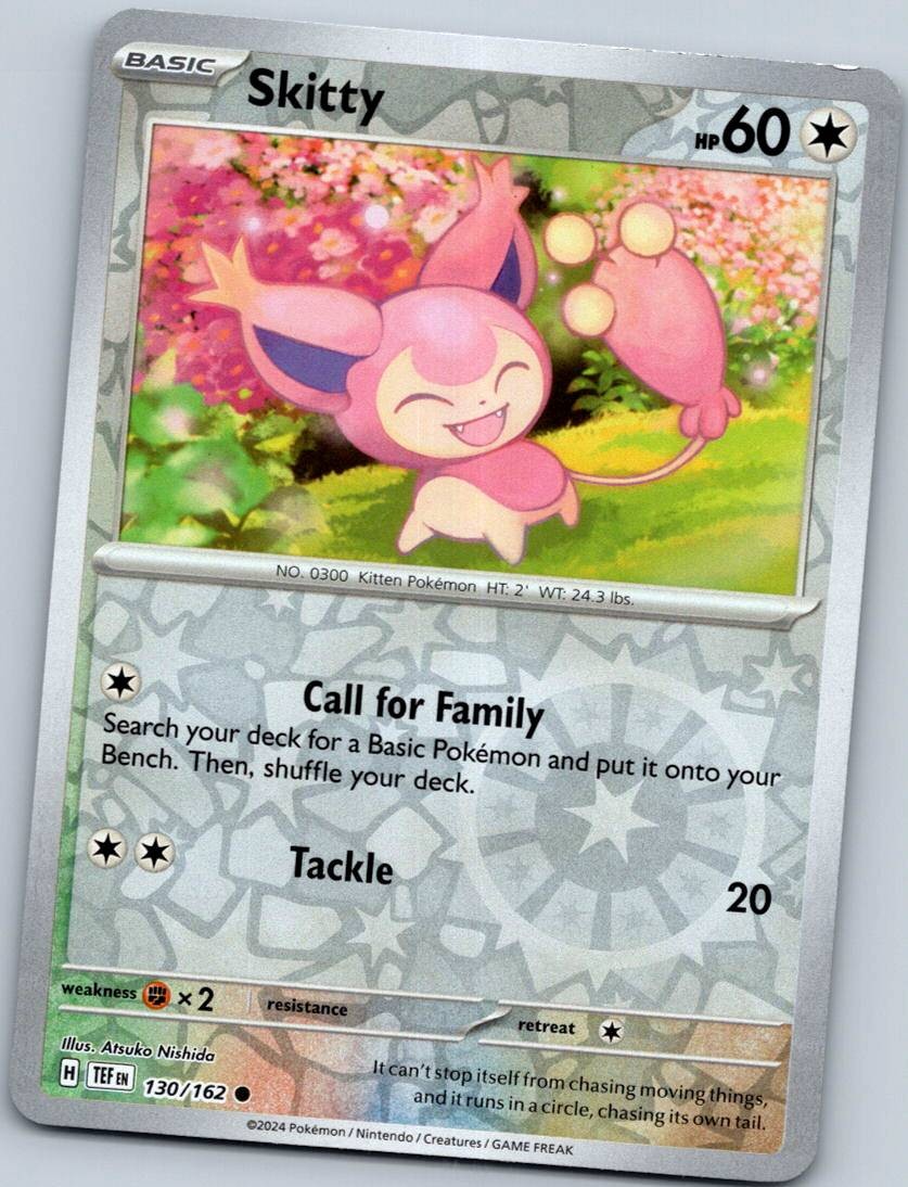 Skitty 130/162 Common Temporal Forces Pokemon Reverse Holo Near Mint