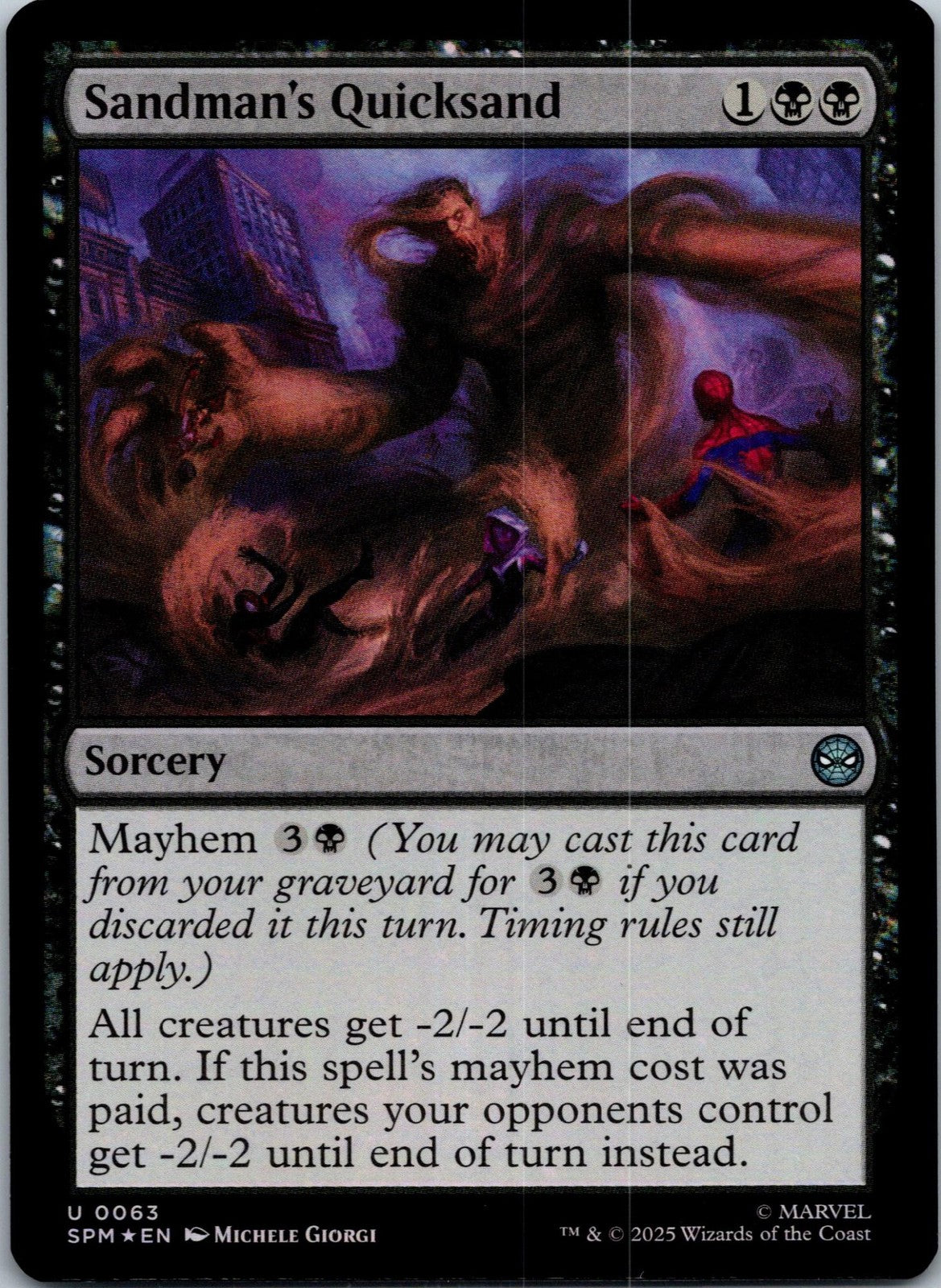 Sandman's Quicksand 63 Uncommon Marvel's Spider-Man Magic: The Gathering NM
