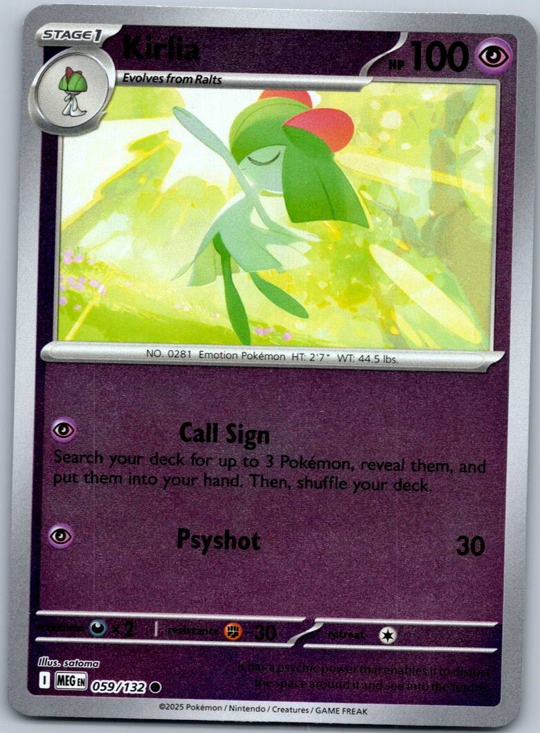 Kirlia 059/132 Reverse Mega Evolution Pokemon Near Mint