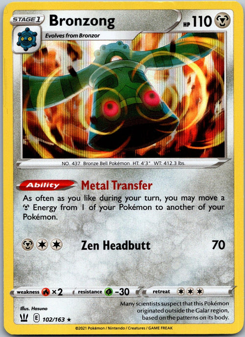 Bronzong 102/163 Holo Rare Battle Styles Pokemon Near Mint