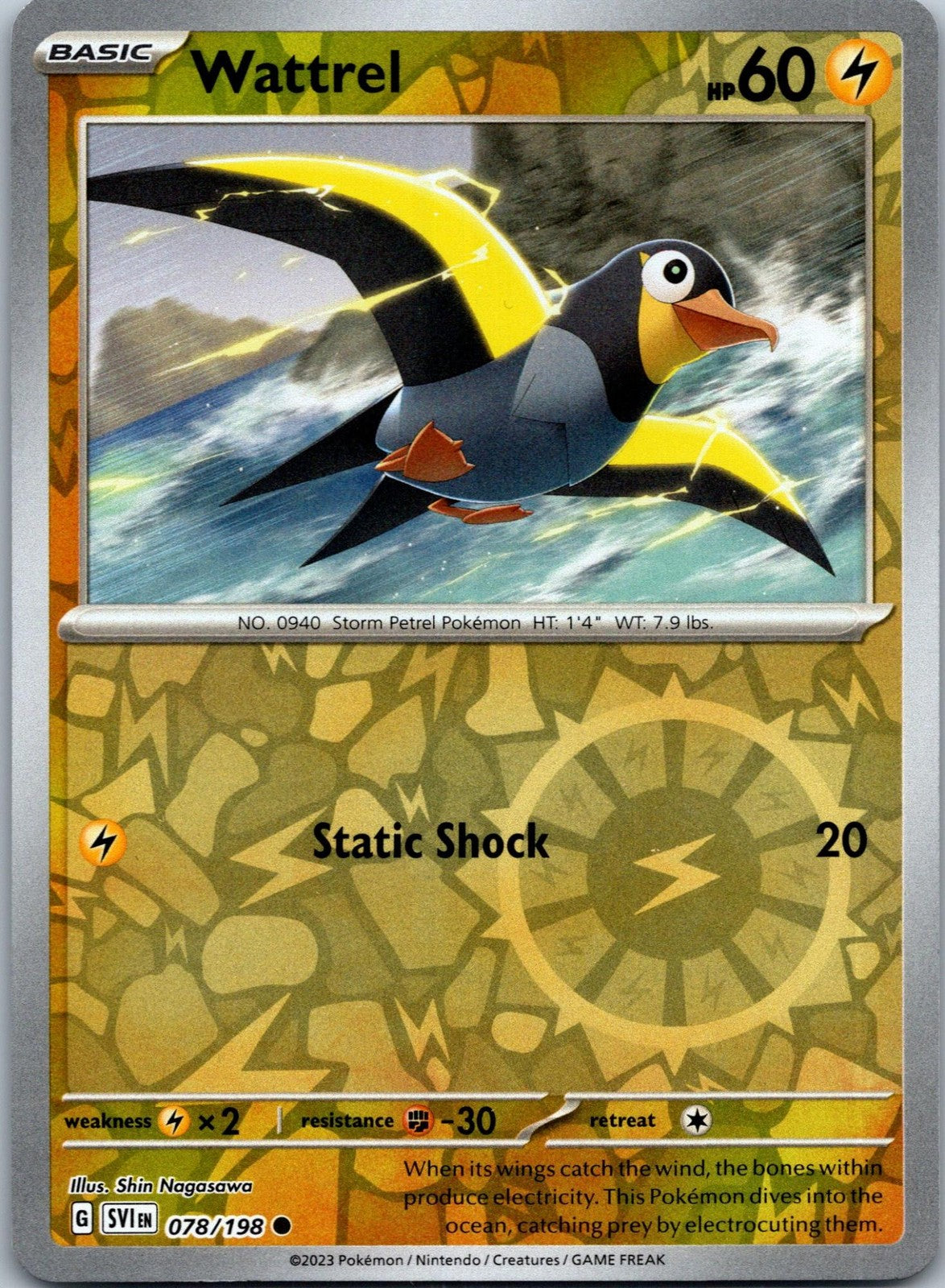 Wattrel 078/198 Common Scarlet & Violet Pokemon Near Mint