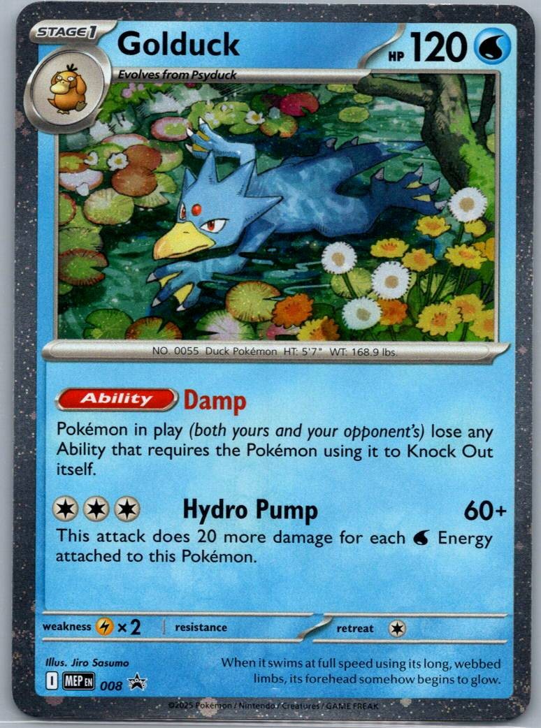 Golduck 008 Promo Mega Evolutions Pokemon Near Mint