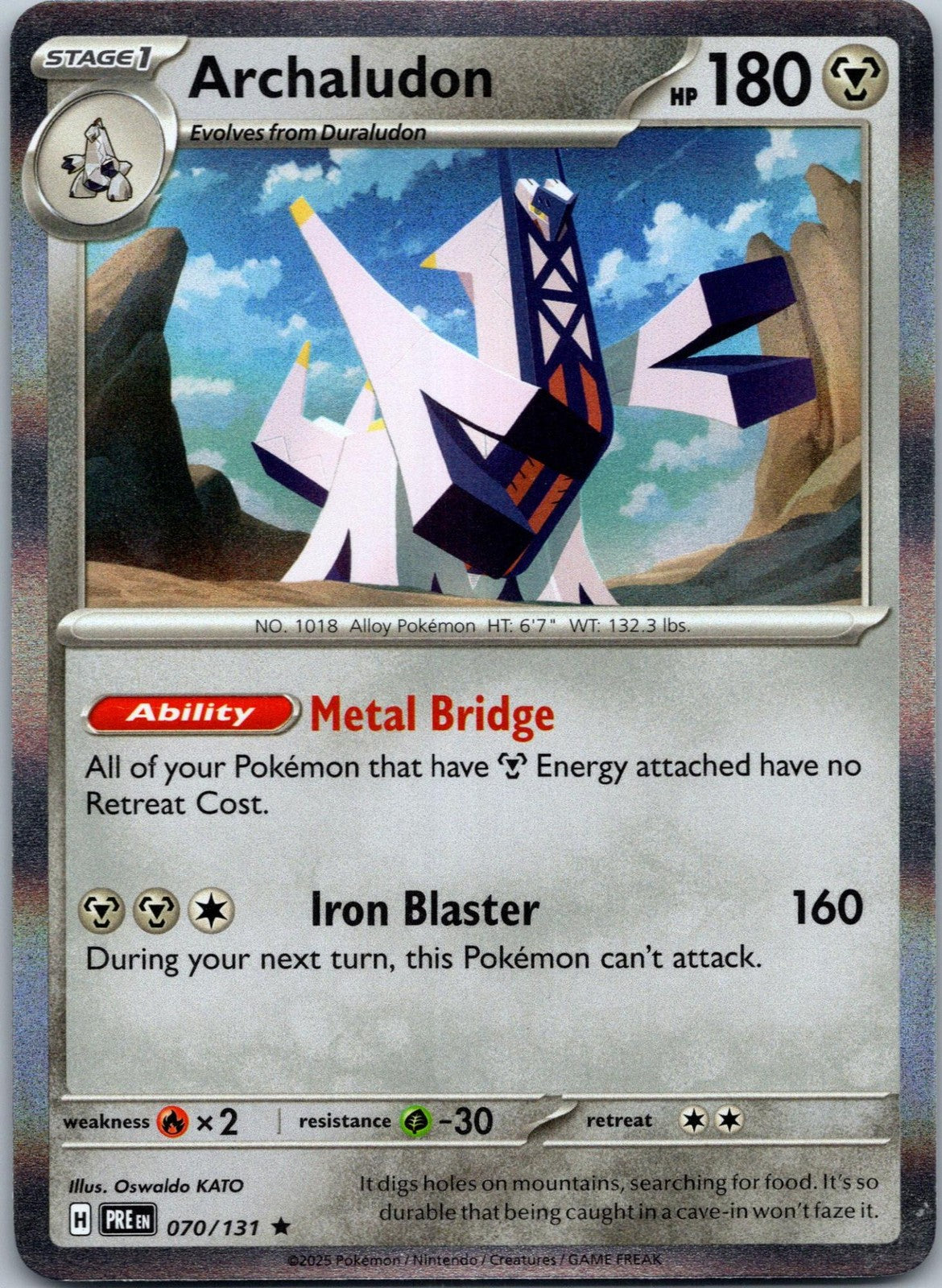 Archaludon 070/131 Rare Prismatic Evolutions Pokemon Near Mint