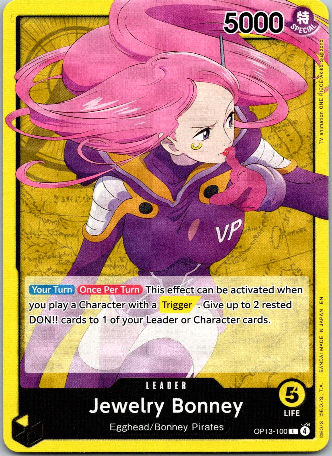 Jewelry Bonney (100) OP13-100 Leader Carrying On His Will One Piece Near Mint