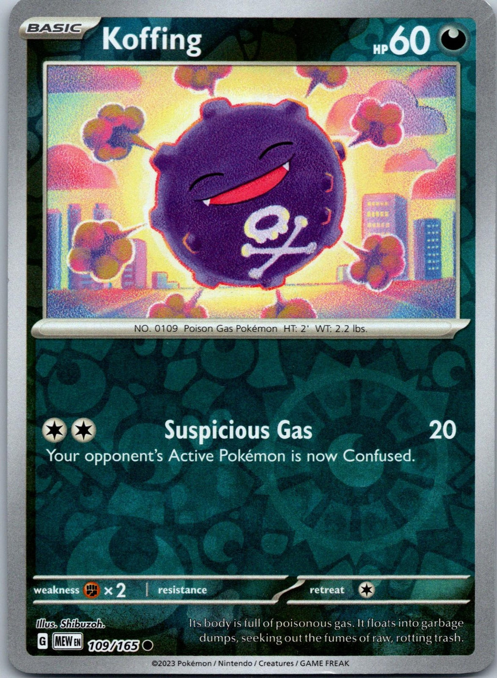 Koffing 109/165 Common 151 Pokemon Near Mint