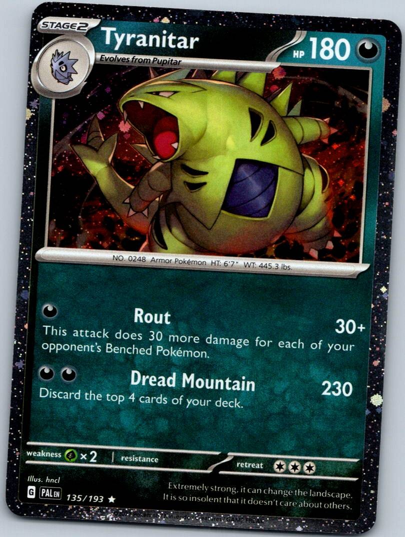 Tyranitar 135/193 Rare Paldea Evolved Pokemon Near Mint