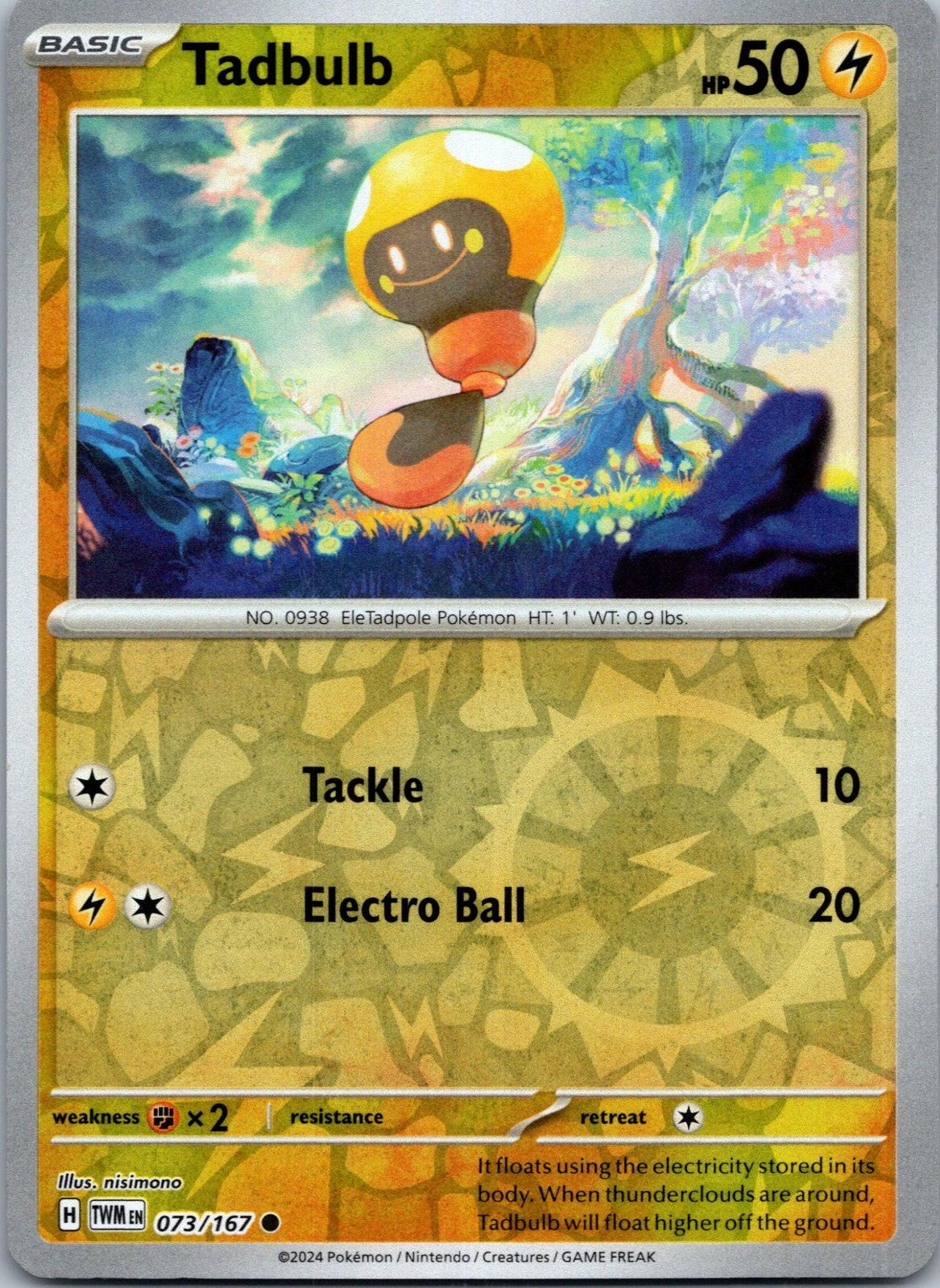 Tadbulb 073/167 Common Twilight Masquerade Pokemon Near Mint