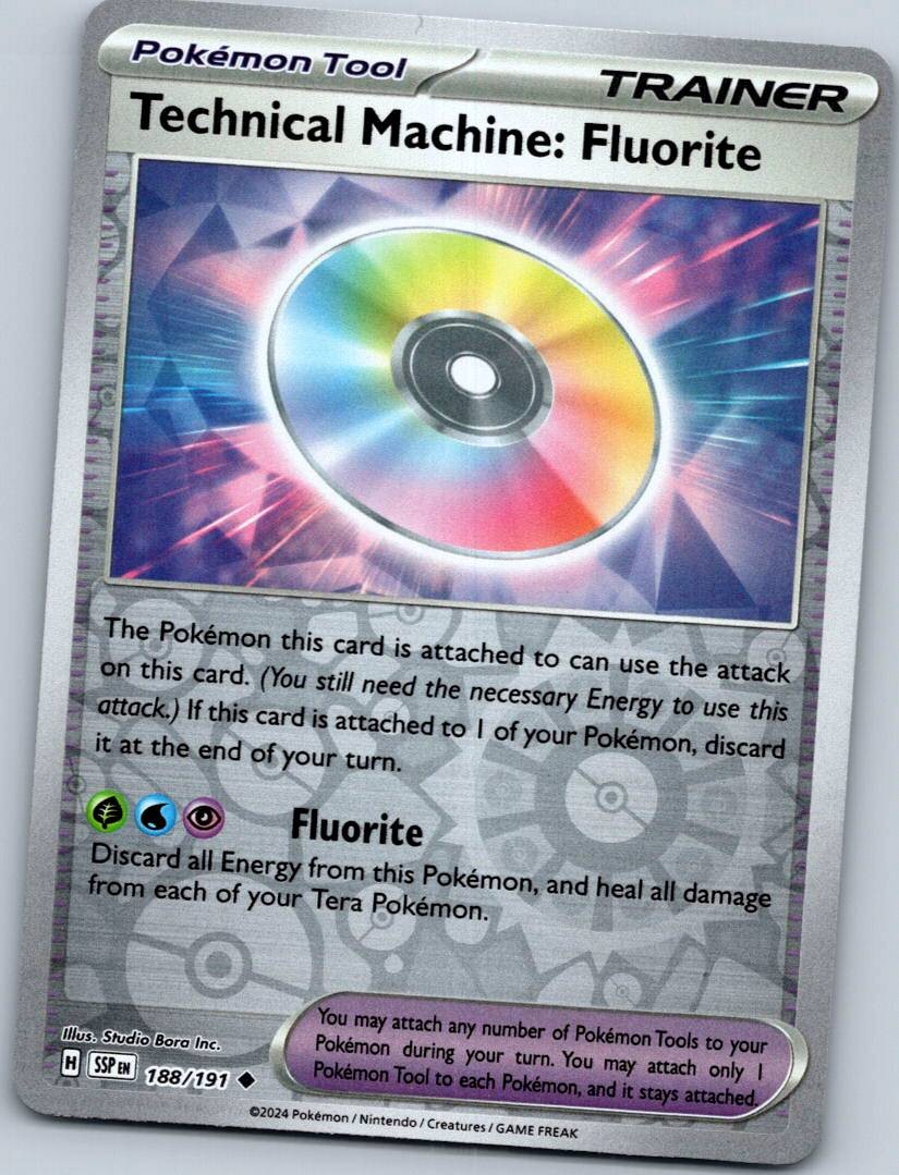Technical Machine: Fluorite 188/191 Reverse Surging Sparks Pokemon Near Mint