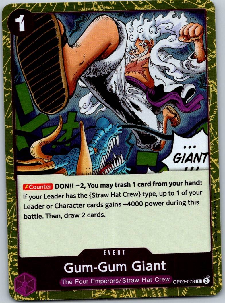 Gum-Gum Giant OP09-078 Rare Emperors in the New World One Piece Near Mint