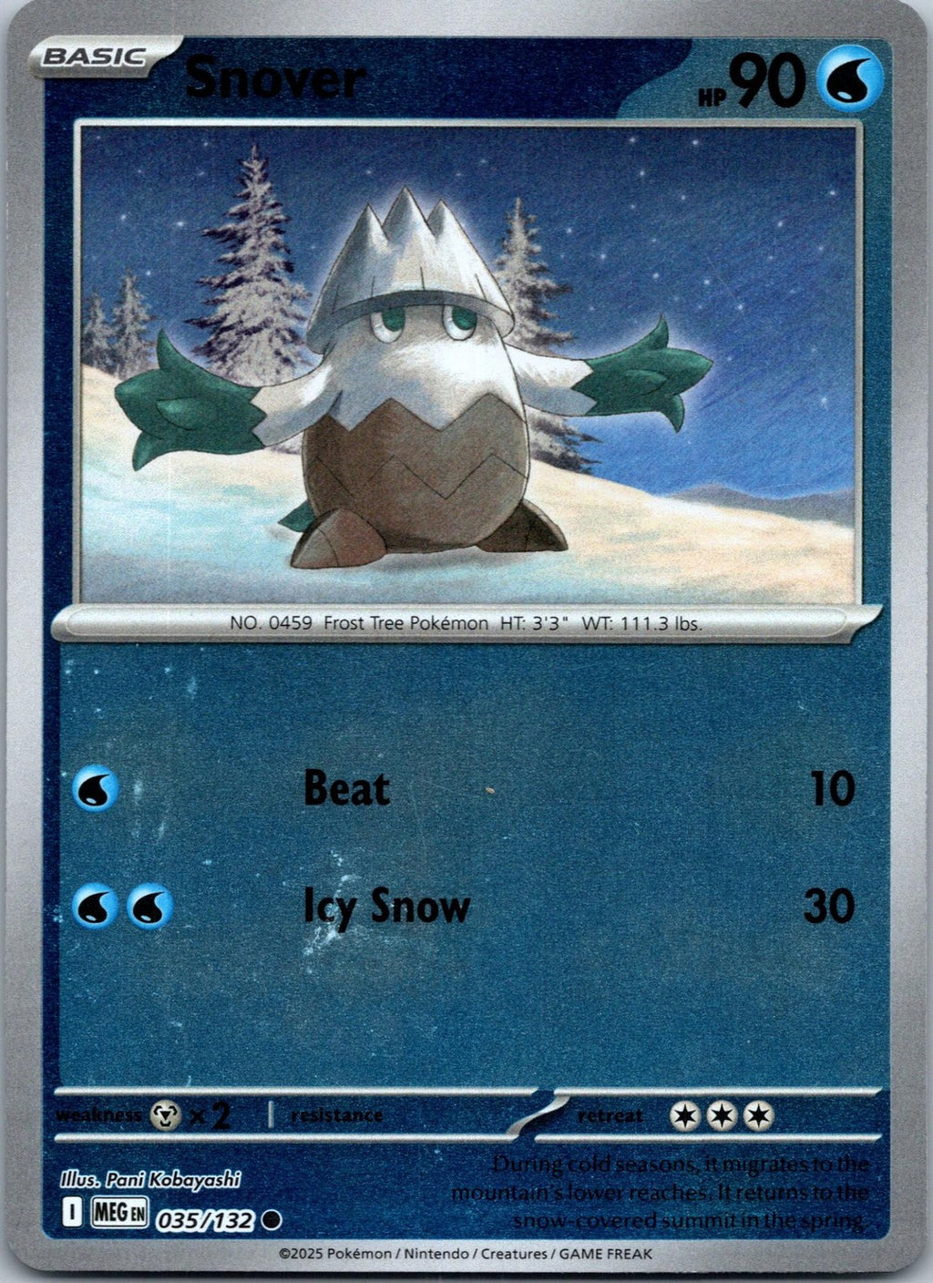 Snover 035/132 Common Mega Evolution Pokemon Near Mint