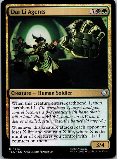 Dai Li Agents 214 Uncommon Avatar: The Last Airbender Magic: The Gathering NM