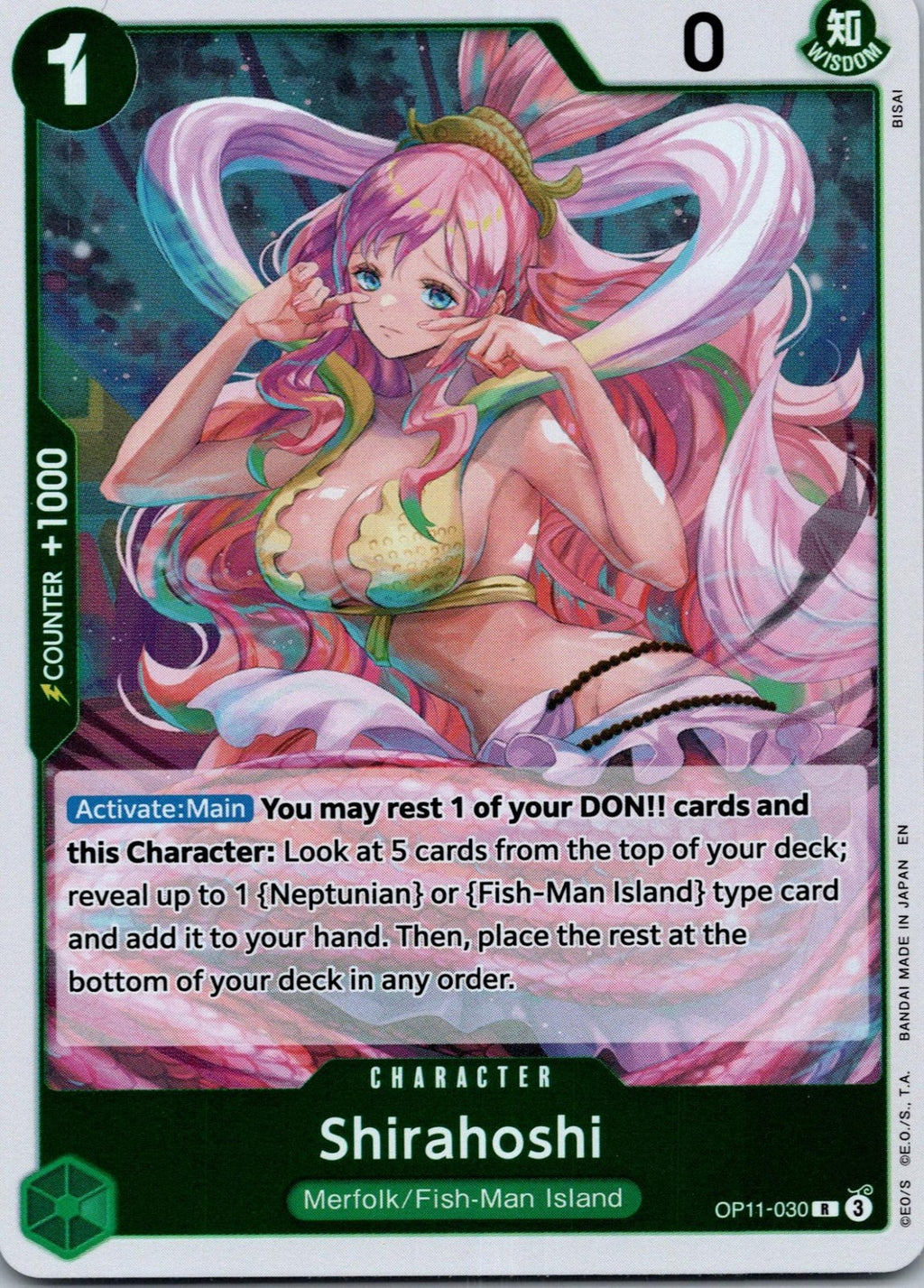 Shirahoshi (030) OP11-030 Rare A Fist of Divine Speed One Piece Near Mint
