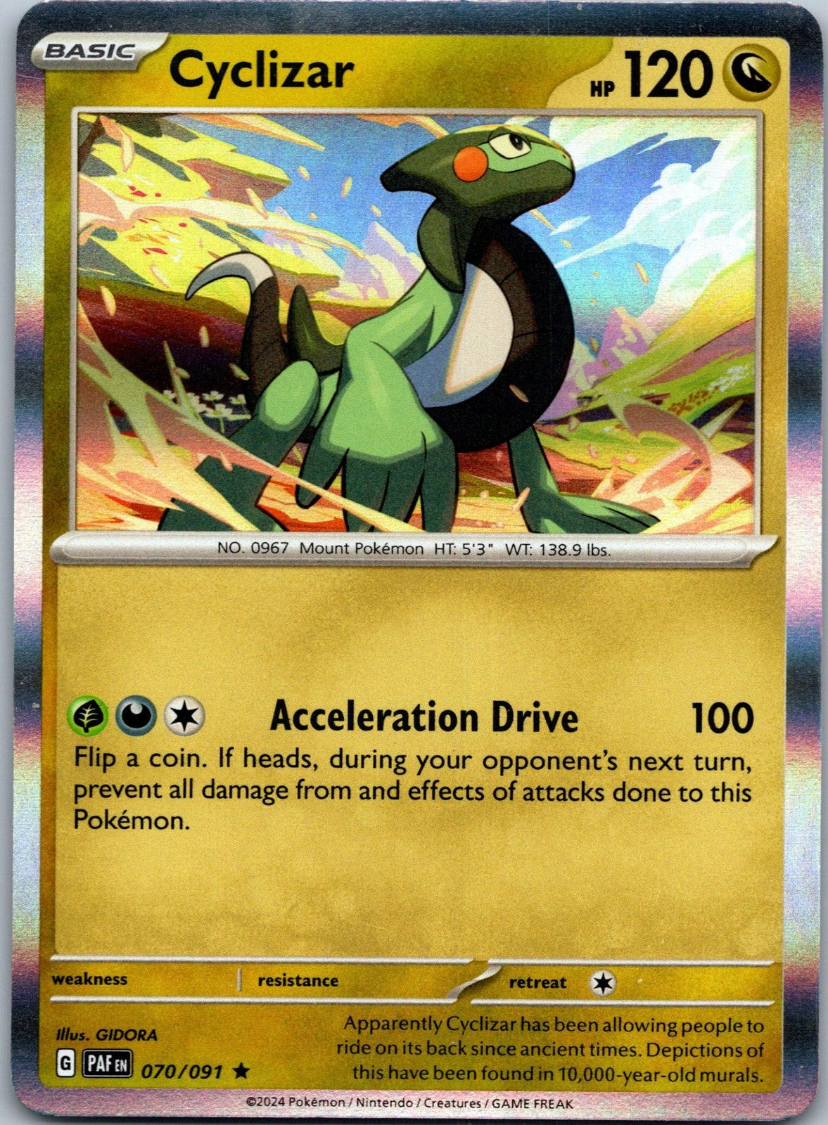 Cyclizar 070/091 Rare Paldean Fates Pokemon Near Mint