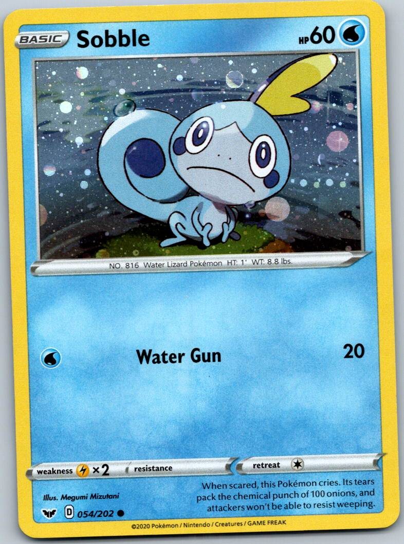 Sobble 054/202 Common Sword & Shield Pokemon Holo Near Mint
