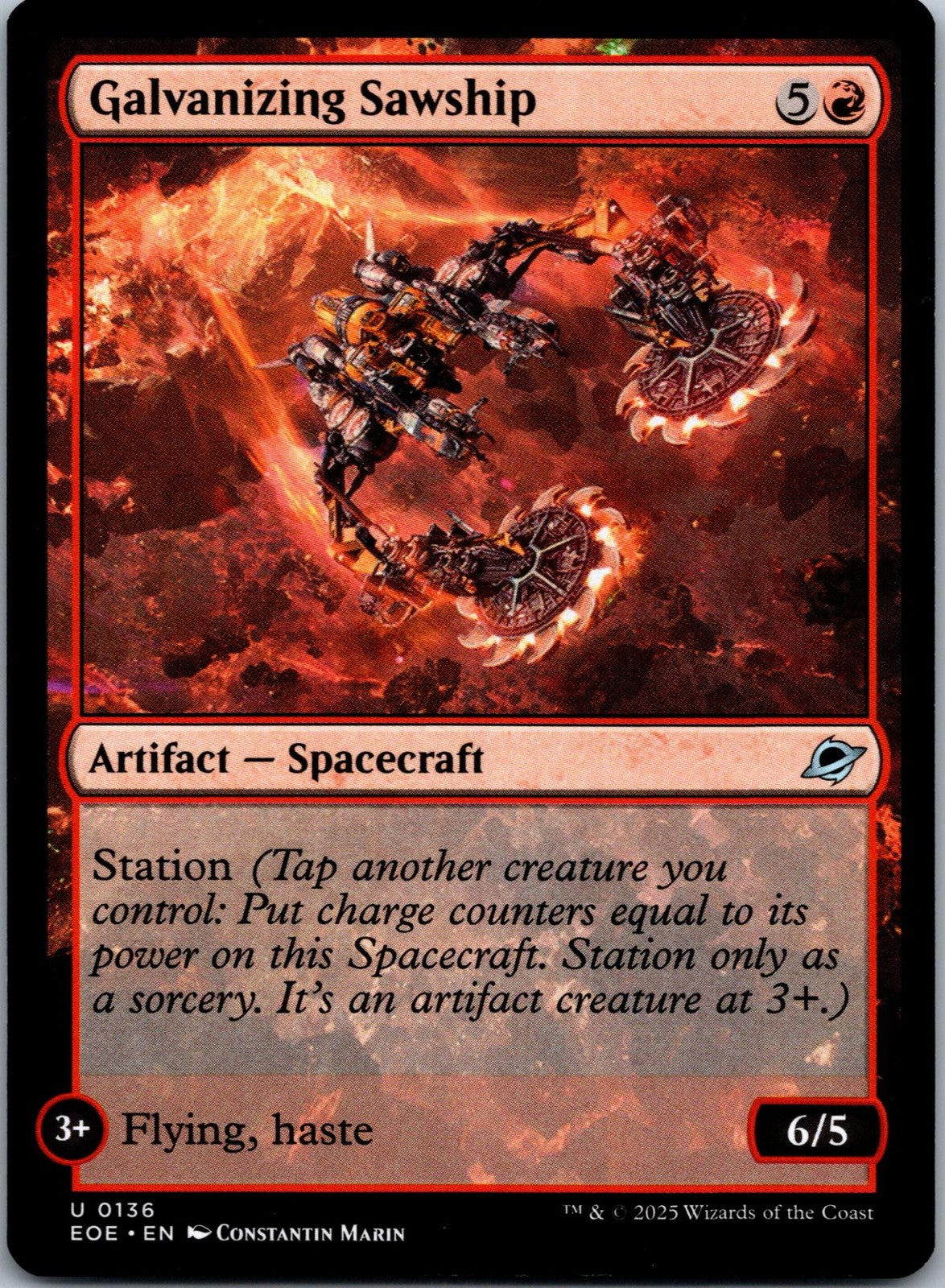 Galvanizing Sawship 136 Uncommon Edge of Eternities Magic: The Gathering NM