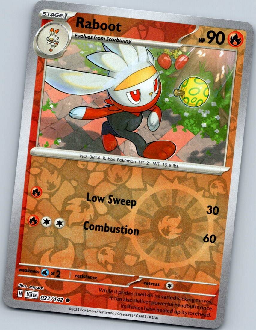 Raboot 27/142 Common Stellar Crown Pokemon Reverse Holo Near Mint