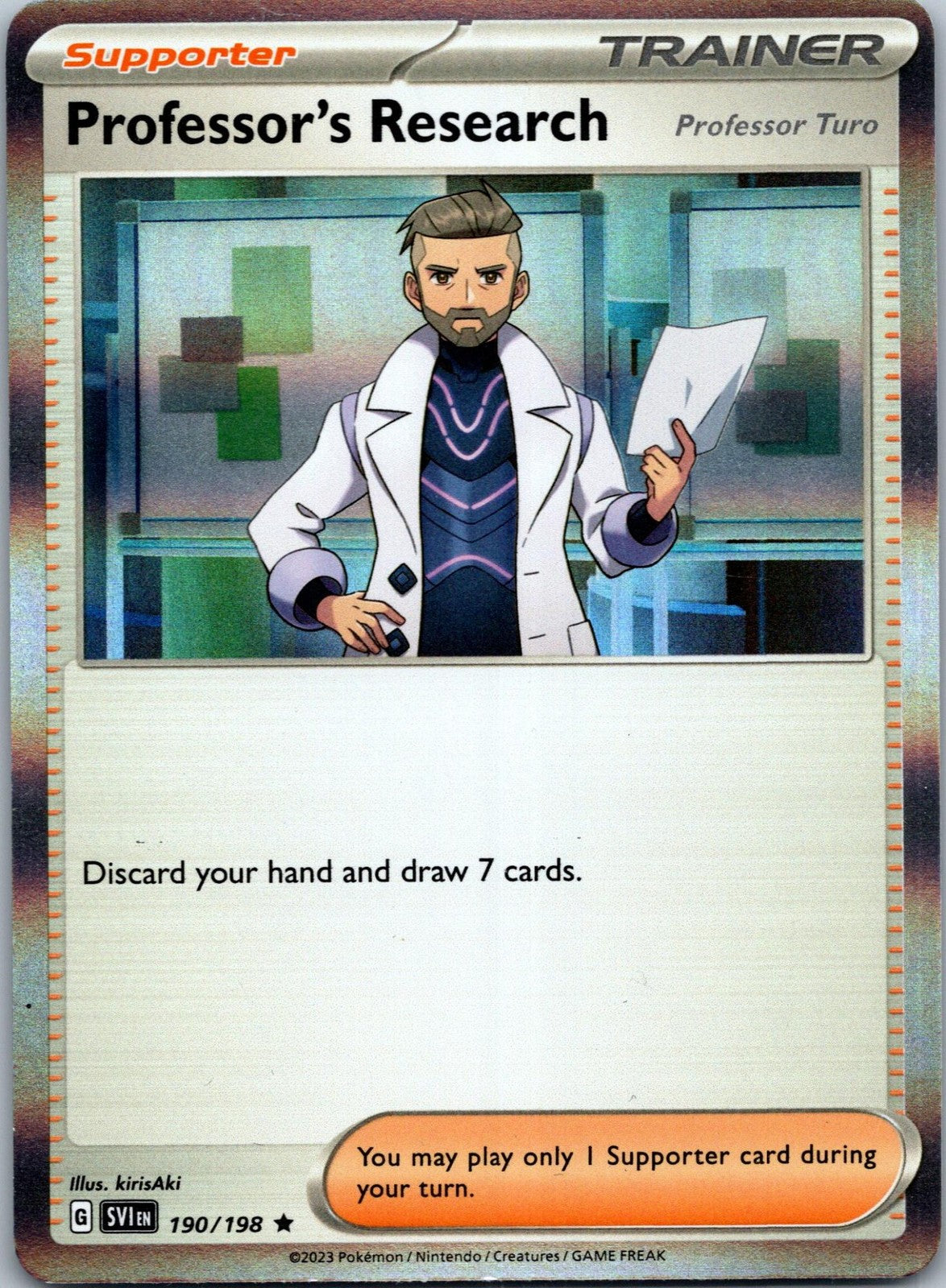 Professor's Research (Professor Turo) 190/198 Rare Scarlet & Violet Pokemon NM
