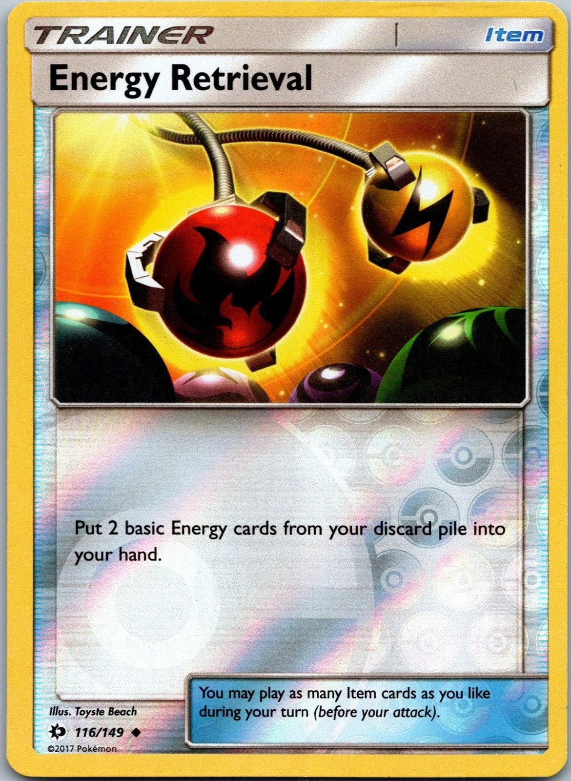 Energy Retrieval 116/149 Uncommon Sun & Moon Pokemon Near Mint