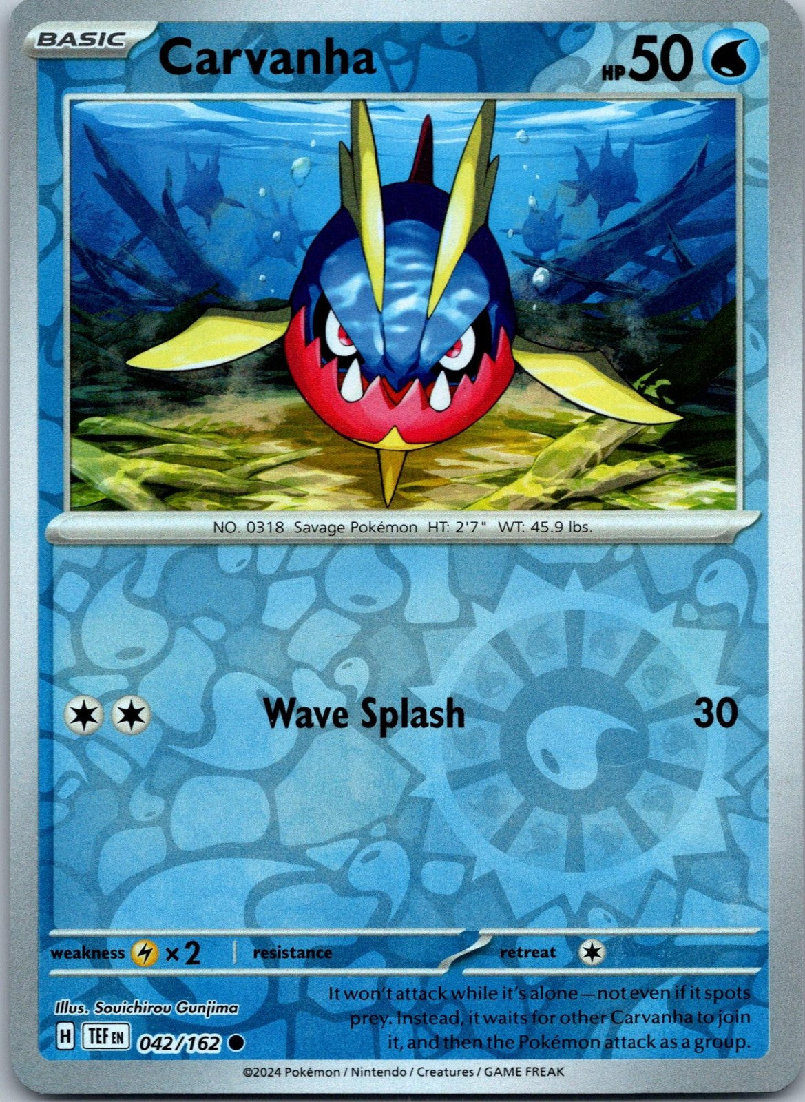 Carvanha 042/162 Common Temporal Forces Pokemon Near Mint