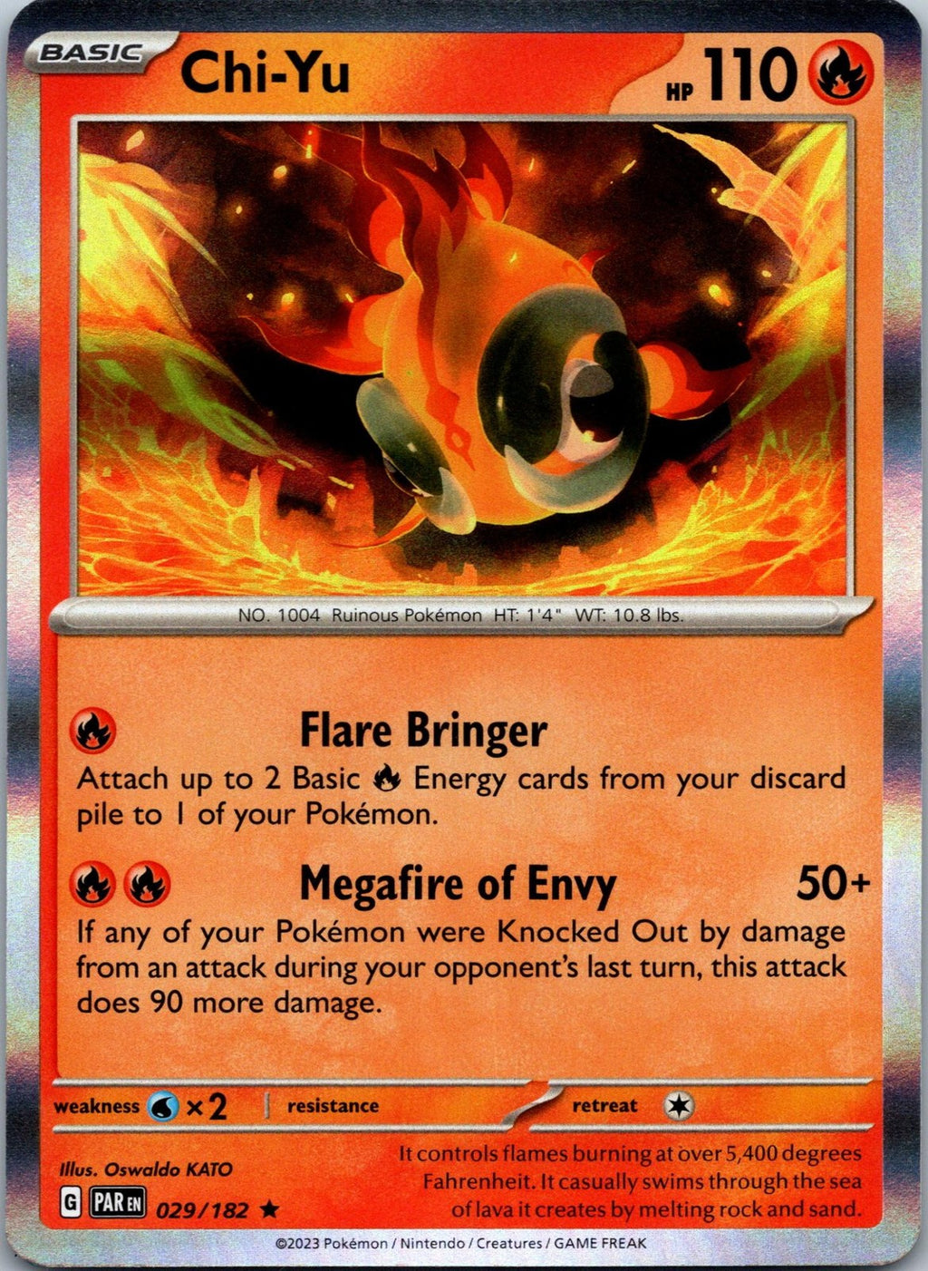 Chi-Yu 029/182 Rare Paradox Rift Pokemon Near Mint