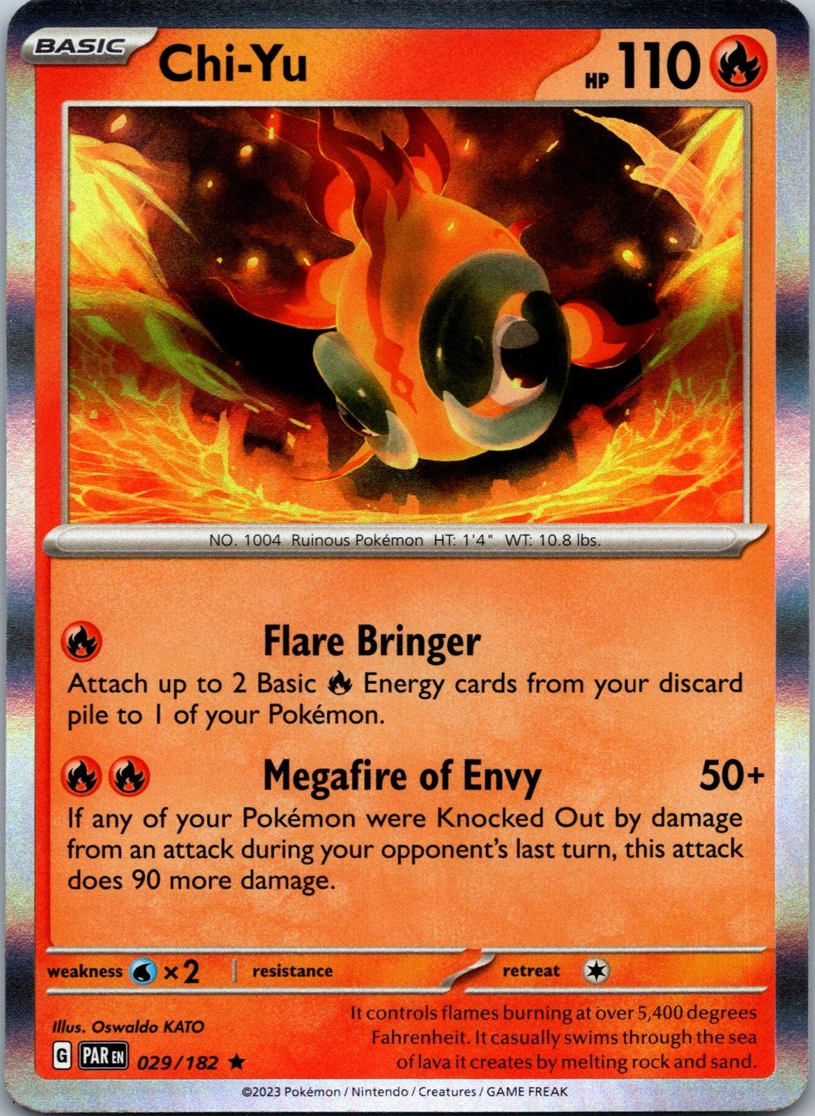 Chi-Yu 029/182 Rare Paradox Rift Pokemon Near Mint