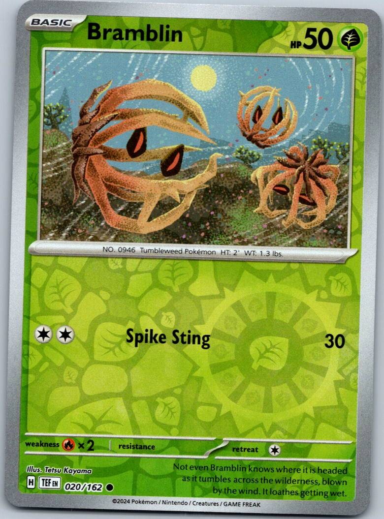 Bramblin 020/162 Common Temporal Forces Pokemon Reverse Holo Near Mint