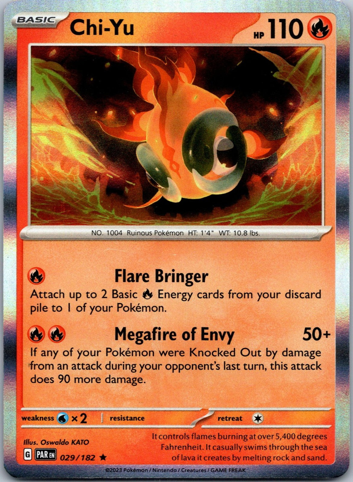 Chi-Yu 029/182 Rare Paradox Rift Pokemon Near Mint