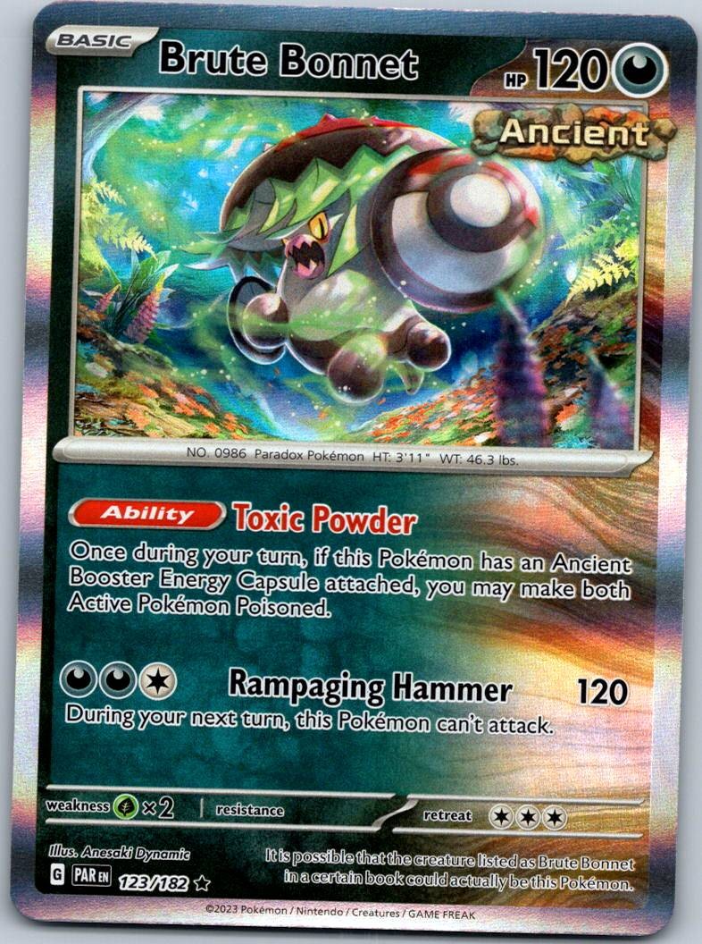 Brute Bonnet 123/182 Rare Paradox Rift Pokemon Near Mint