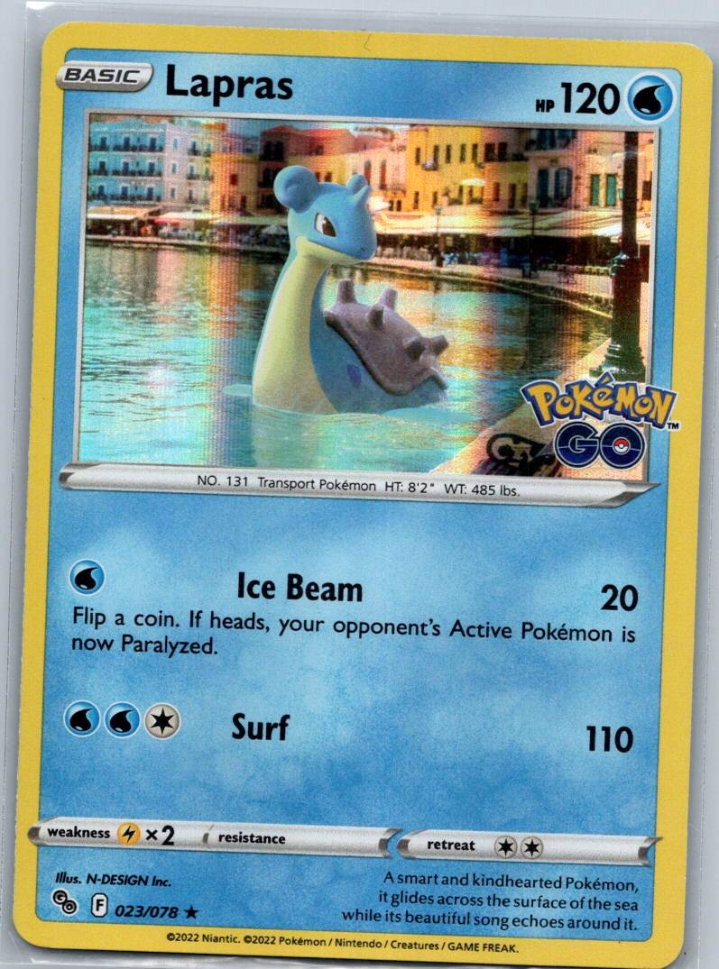 Lapras 023/078 Holo Rare Pokemon GO Pokemon Near Mint