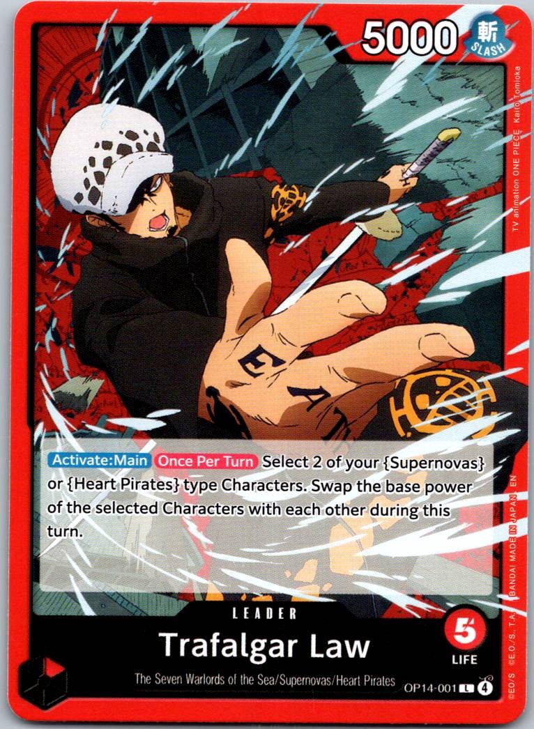 Trafalgar Law OP14-001 Leader The Azure Sea's Seven One Piece Near Mint