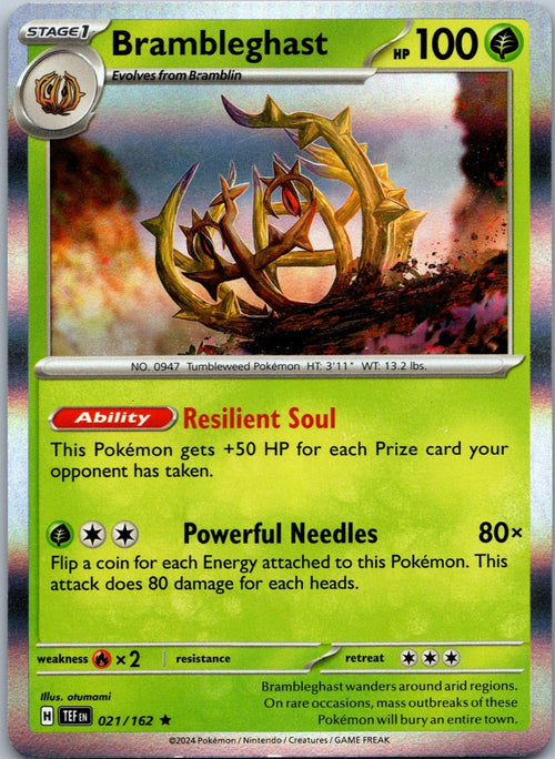 Brambleghast 021/162 Rare Temporal Forces Pokemon Near Mint