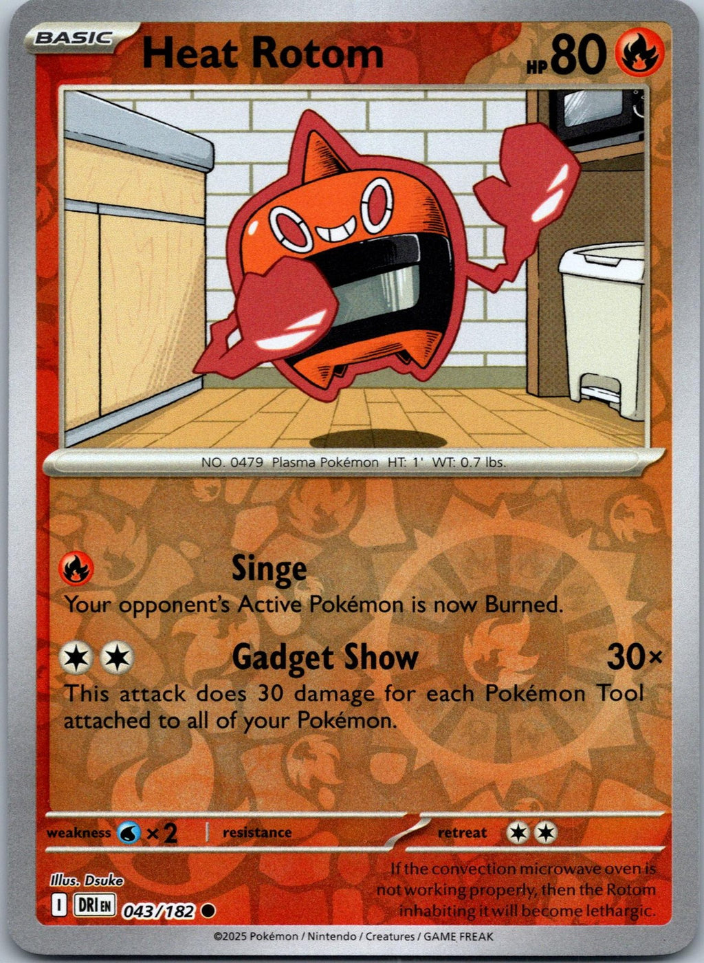 Heat Rotom 043/182 Common Destined Rivals Pokemon Near Mint