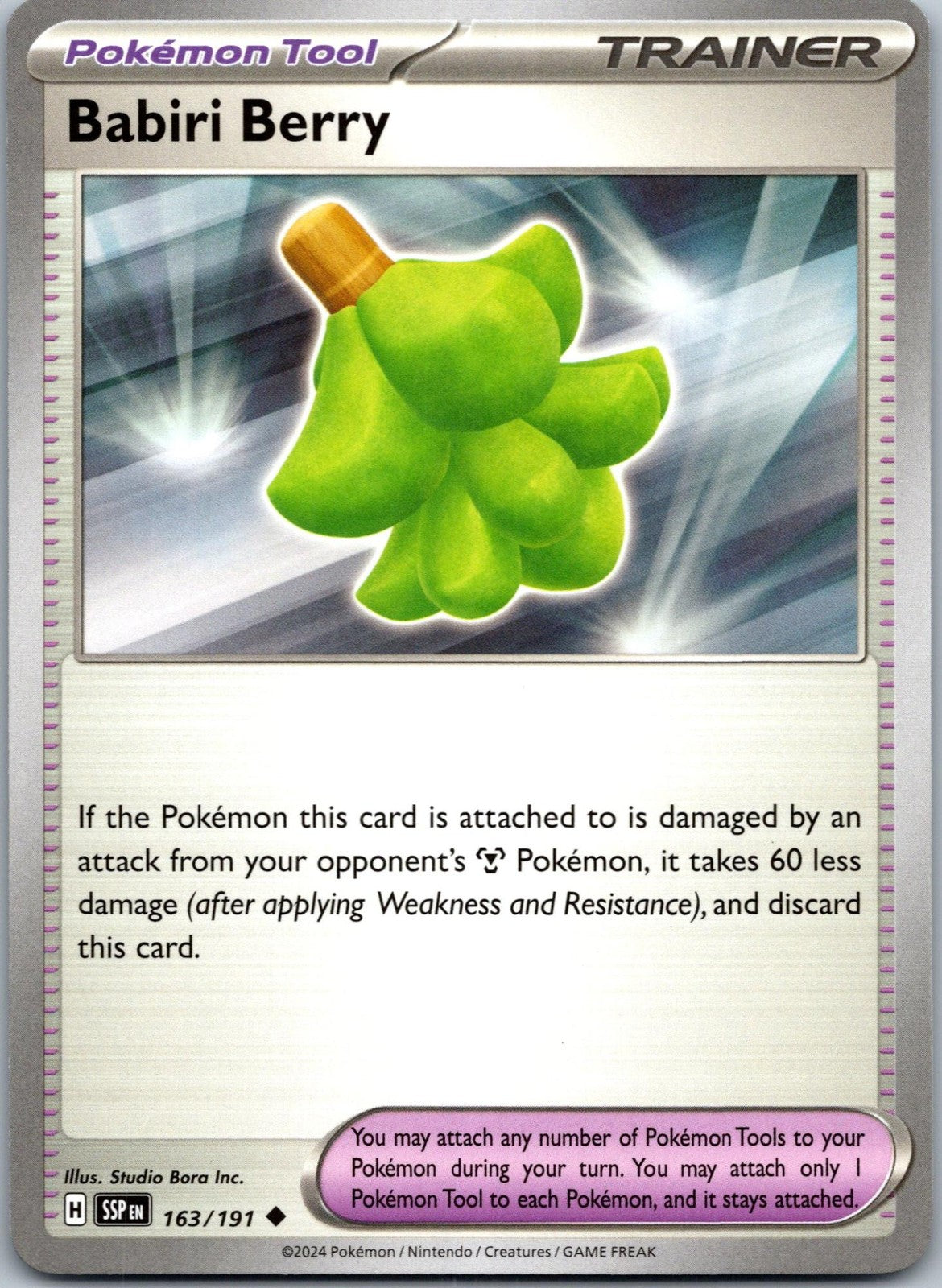 Babiri Berry 163/191 Uncommon Surging Sparks Pokemon Near Mint