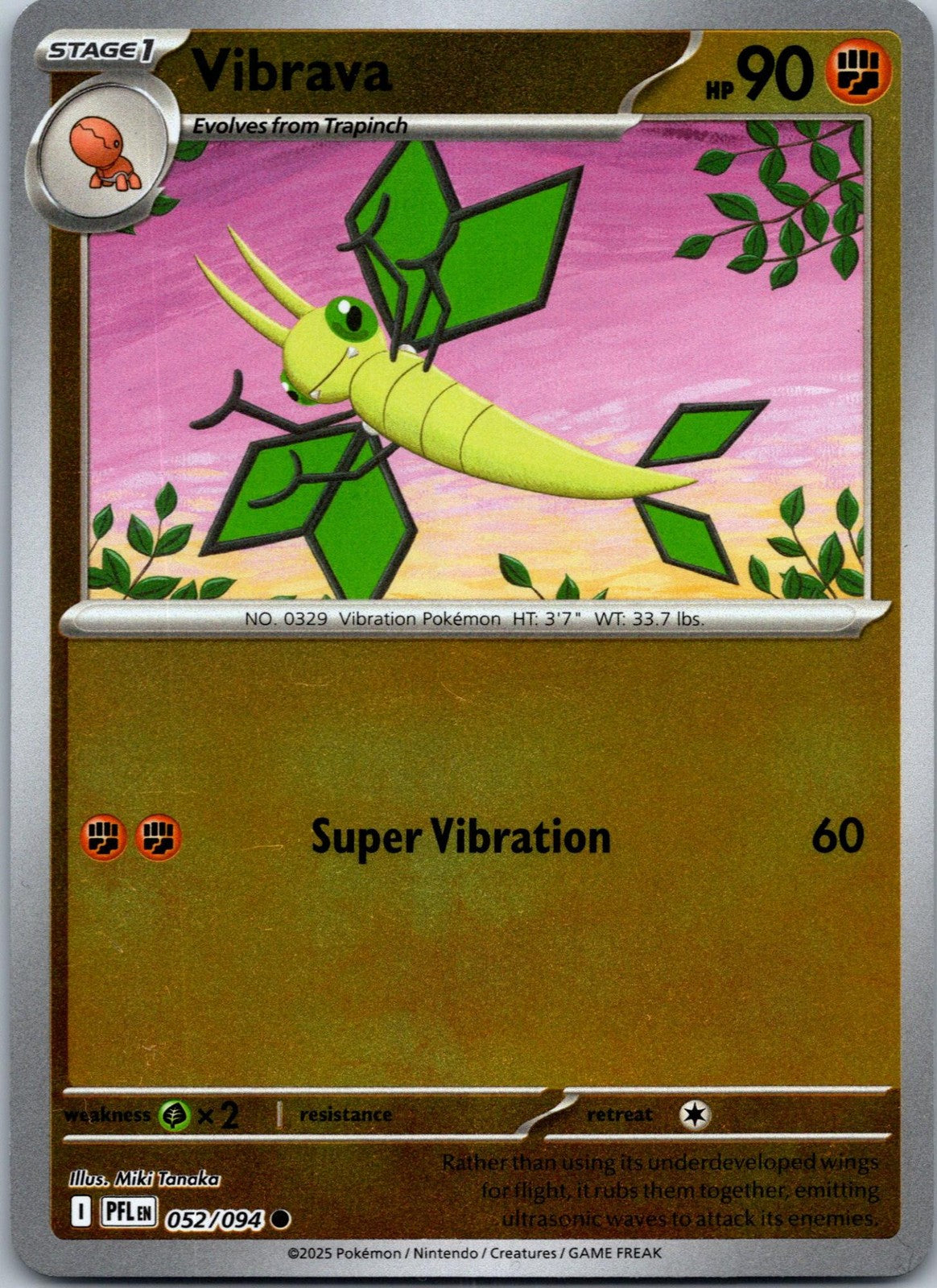 Vibrava 052/094 Common Phantasmal Flames Pokemon Near Mint