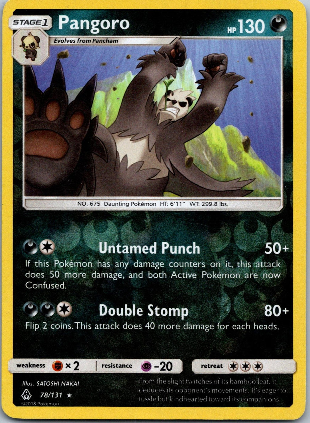 Pangoro 78/131 Rare Forbidden Light Pokemon Near Mint