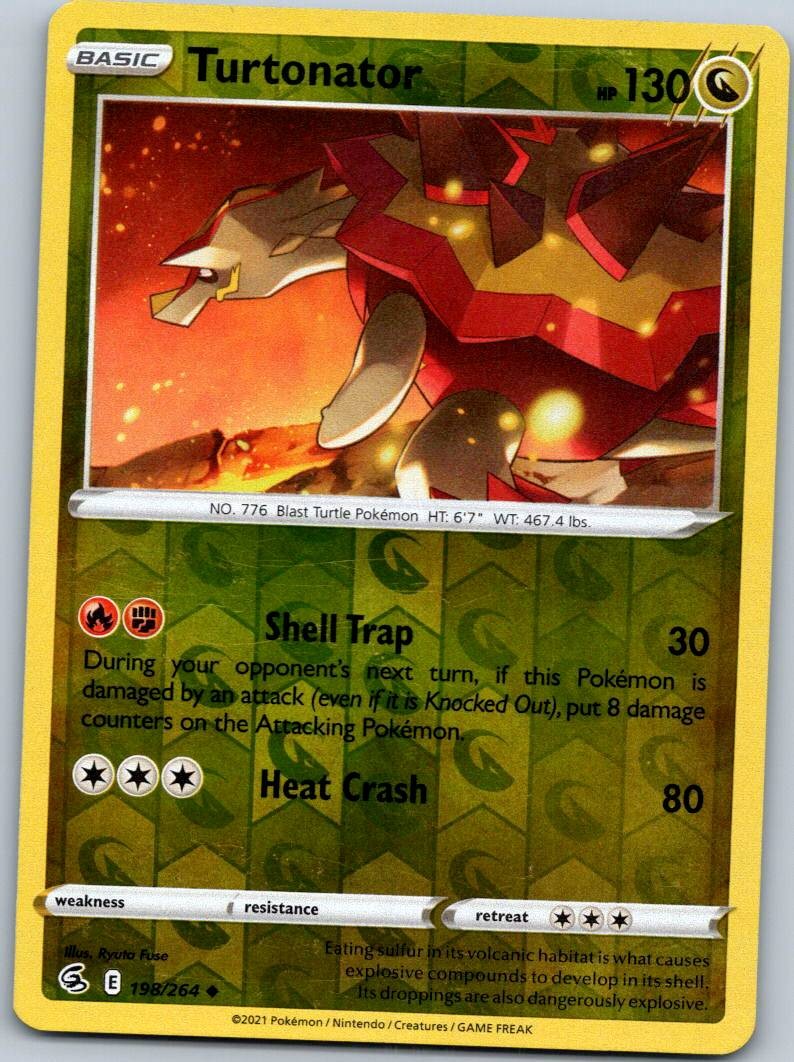Turtonator 198/264 Uncommon Fusion Strike Pokemon Reverse Holo Near Mint