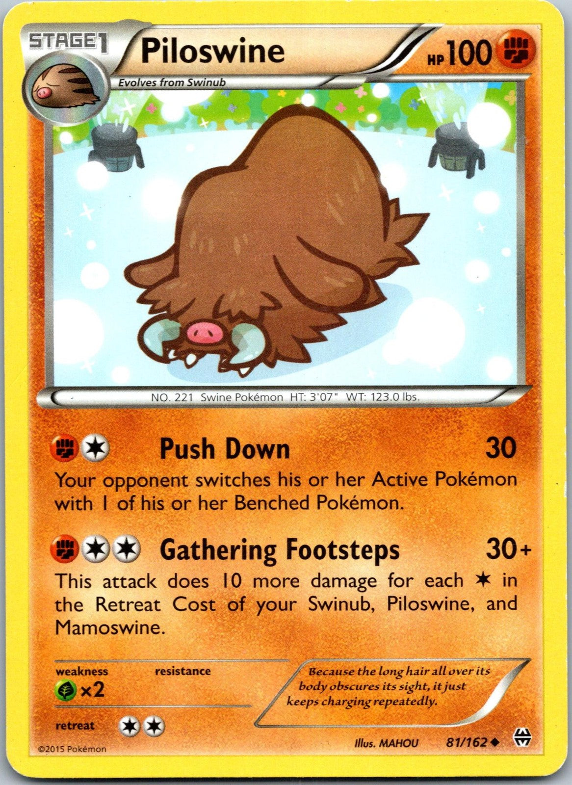 Piloswine 81/162 Uncommon BREAKthrough Pokemon Near Mint