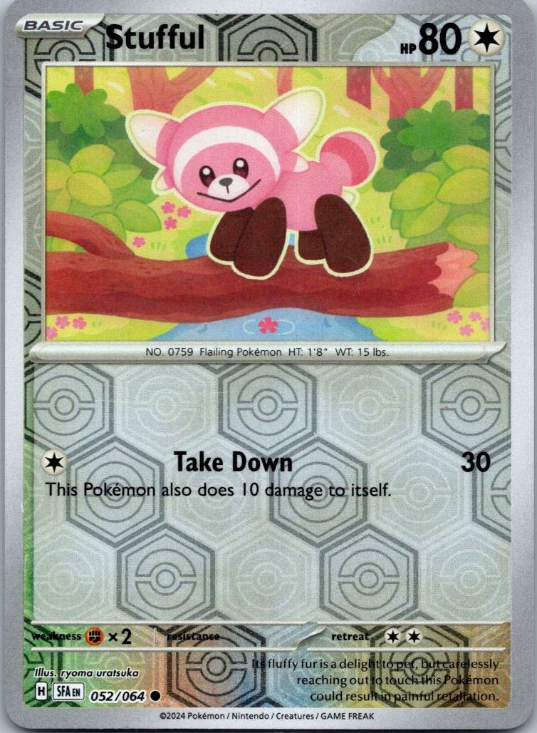 Stufful 052/064 Common Shrouded Fable Pokemon Reverse Holo Near Mint